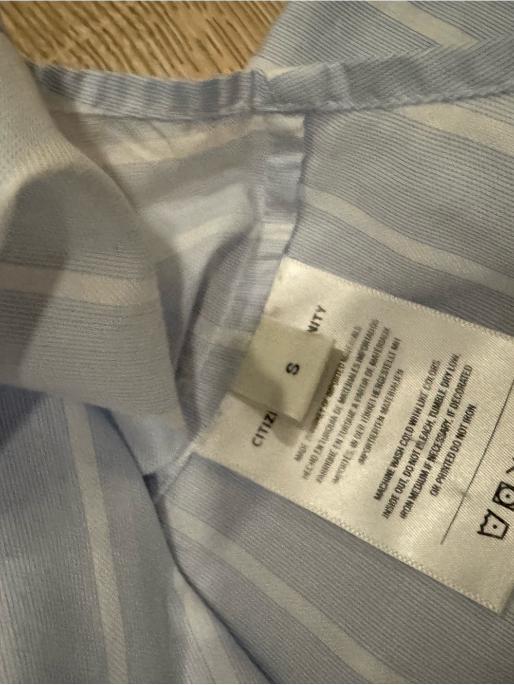 Citizens Of Humanity Light Blue and White Striped Shirt - Picture 3 of 3